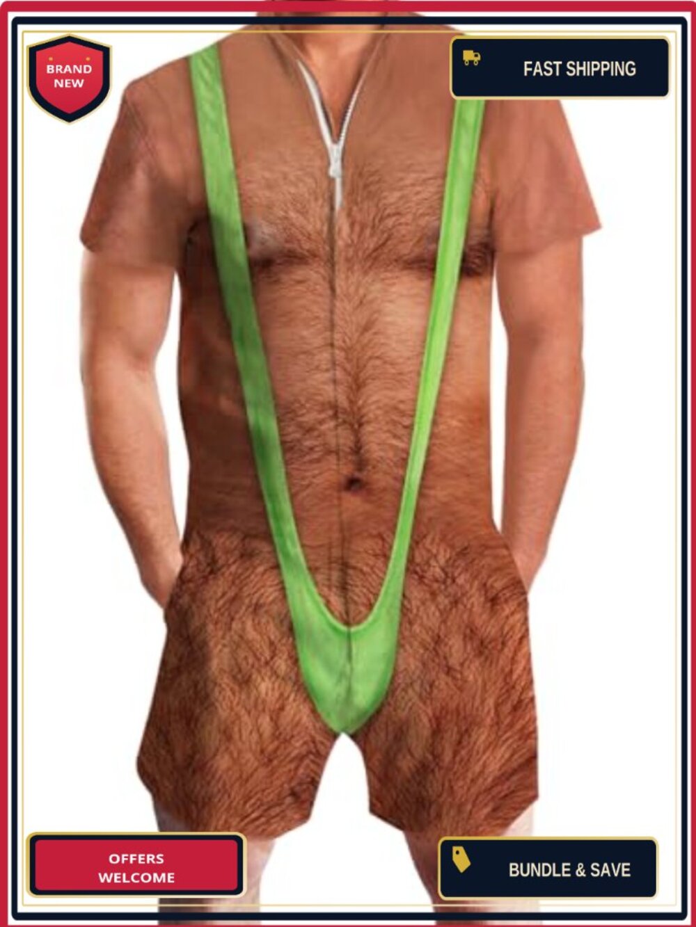 Men's One-Piece Romper Short Sleeve Zipper Active Tracksuit